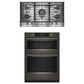 KitchenAid 2-Piece Kitchen Package with Black Ore 30" Smart Combination Wall Oven and Stainless Steel 36" Gas Cooktop, , large