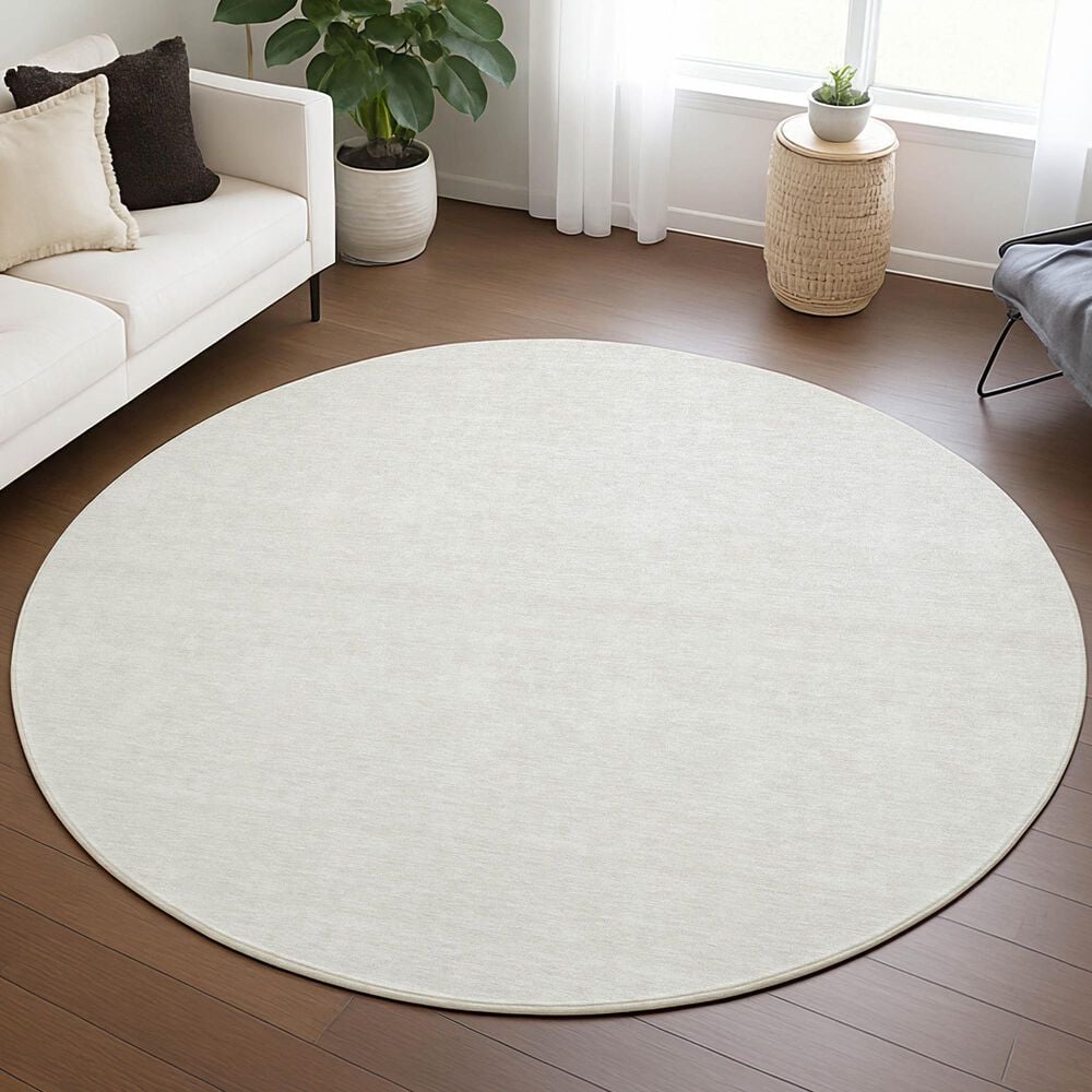 Dalyn Rug Company Soft Essentials Ivory 8' Round Area Rug, , large