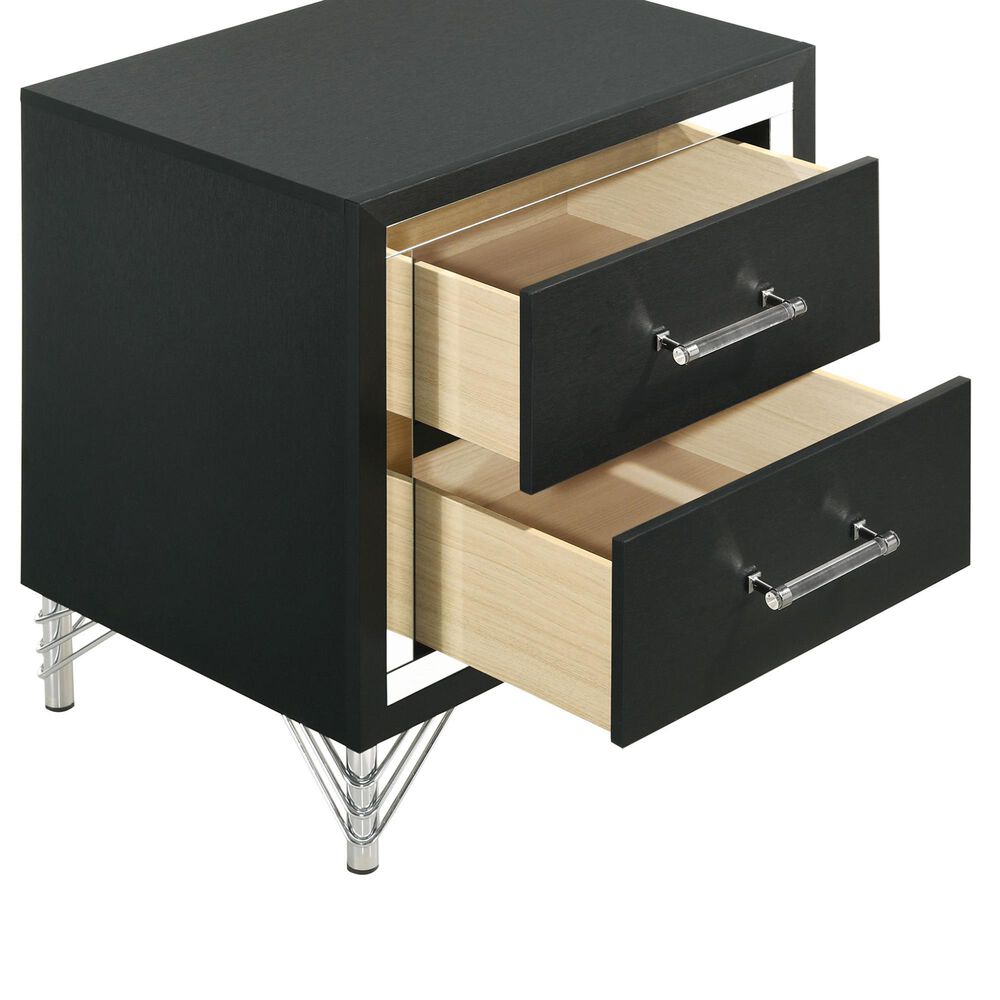 Coaster Tisdall and Lucia 4-Piece Eastern King Bedroom Set in Black and Chrome, , large