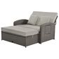 HOMLUX Wicker Rattan Double Chaise Lounge in Grey, , large