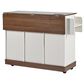 HOMLUX 56" Kitchen Island with Drop Leaf in White, , large