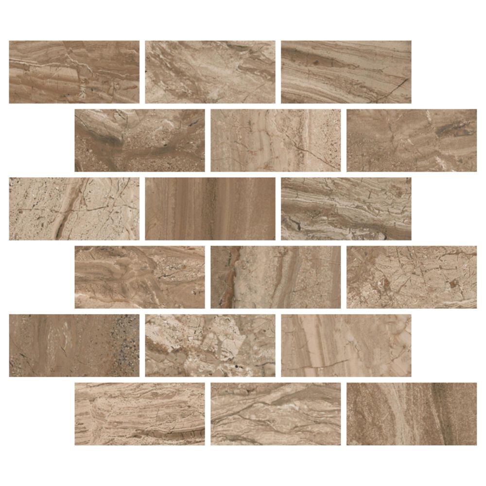 Interceramic Amalfi Stone Noce Domenico 2" x 4" Ceramic Mosaic Tile, , large