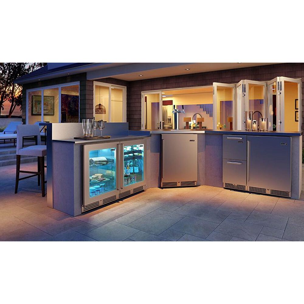 Perlick Signature Marine 5.2 Cu. Ft. Outdoor 2-Faucet Beverage Dispenser with Right Hinge Solid Door in Stainless Steel, , large