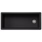 Blanco Inteos 45" Undermount Single Bowl Kitchen Sinks in Coal Black, , large