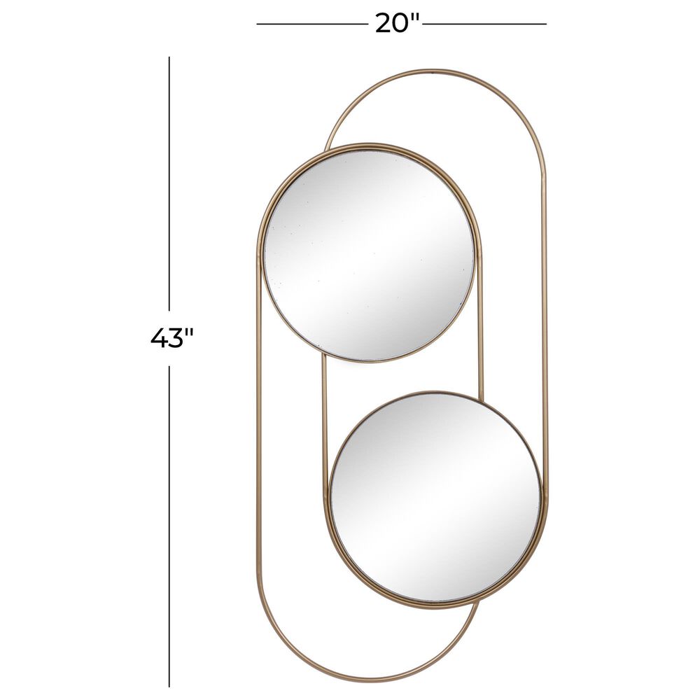 Maple and Jade 20&quot; x 43&quot; Wall Mirror in Matte Gold, , large