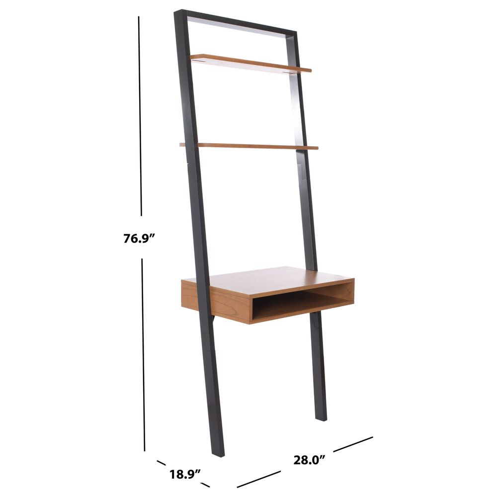 Safavieh Kamy 2-Shelf Leaning Desk in Natural/Charcoal, , large