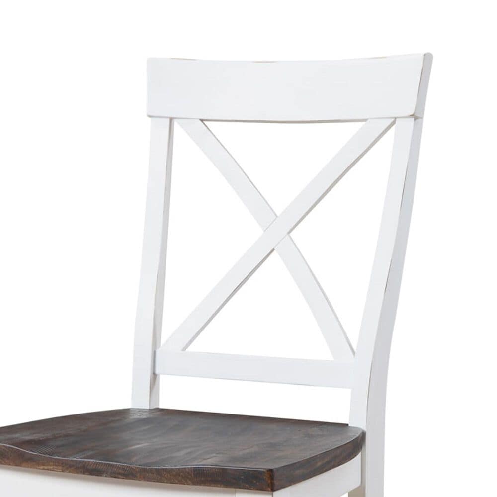 Golden Wave Furniture Mountain Retreat 7-Piece Dining Set in White, , large