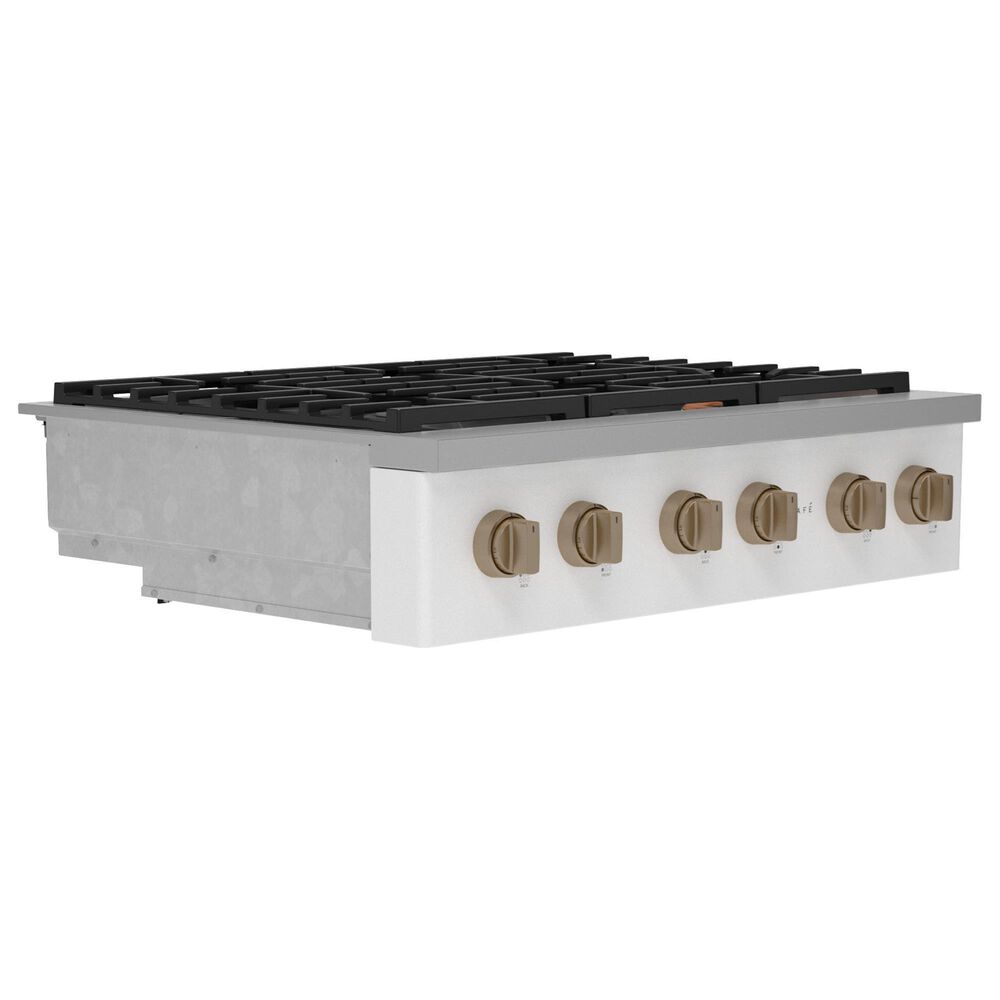 Cafe 36&quot; Natural Gas Rangetop with 6-Burner in Matte White and Brushed Bronze, , large