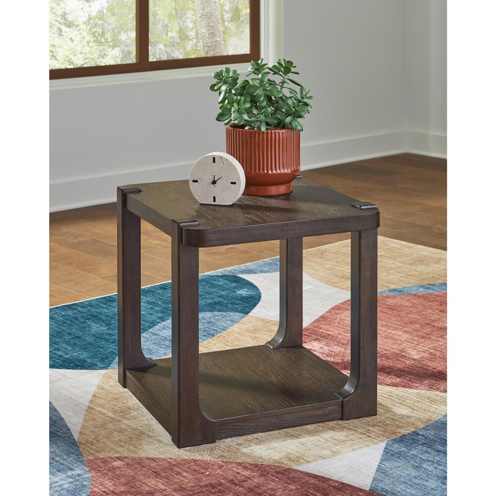 Ashley Breckington End Table in Dark Brown, , large