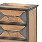 Baxton Studio Laurel 3-Drawer End Table in Whitewashed Oak Brown and Antique Grey, , large