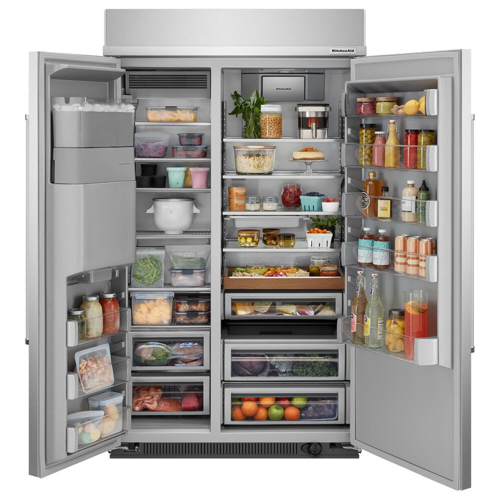KitchenAid 29.4 Cu. Ft. Side By Side Built-In Refrigerator in Stainless Steel, , large