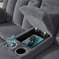 Ashley Observation Power Reclining Loveseat with Console in Steel Velvet, , large