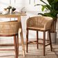 Baxton Studio Papua Counter Stool in Natural Brown and Walnut Brown, , large