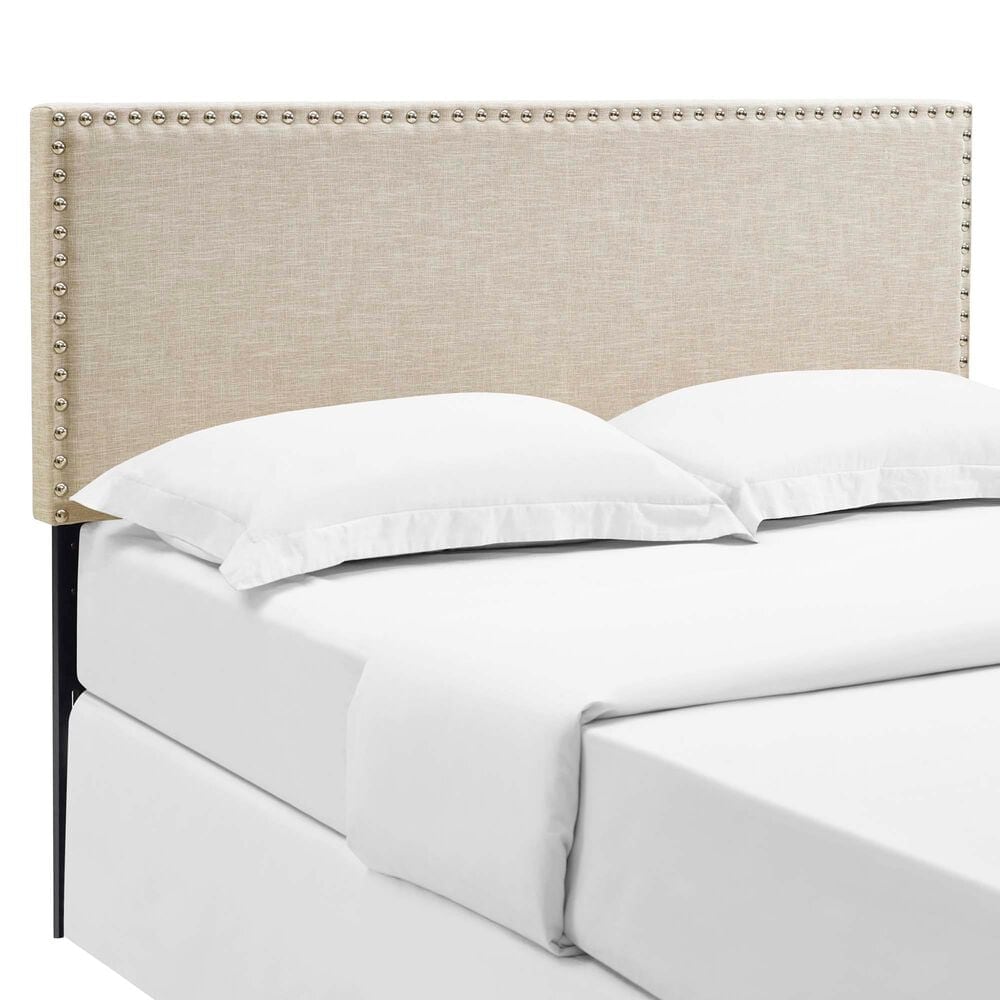 Modway Phoebe Upholstered Fabric Queen Headboard in Beige, , large