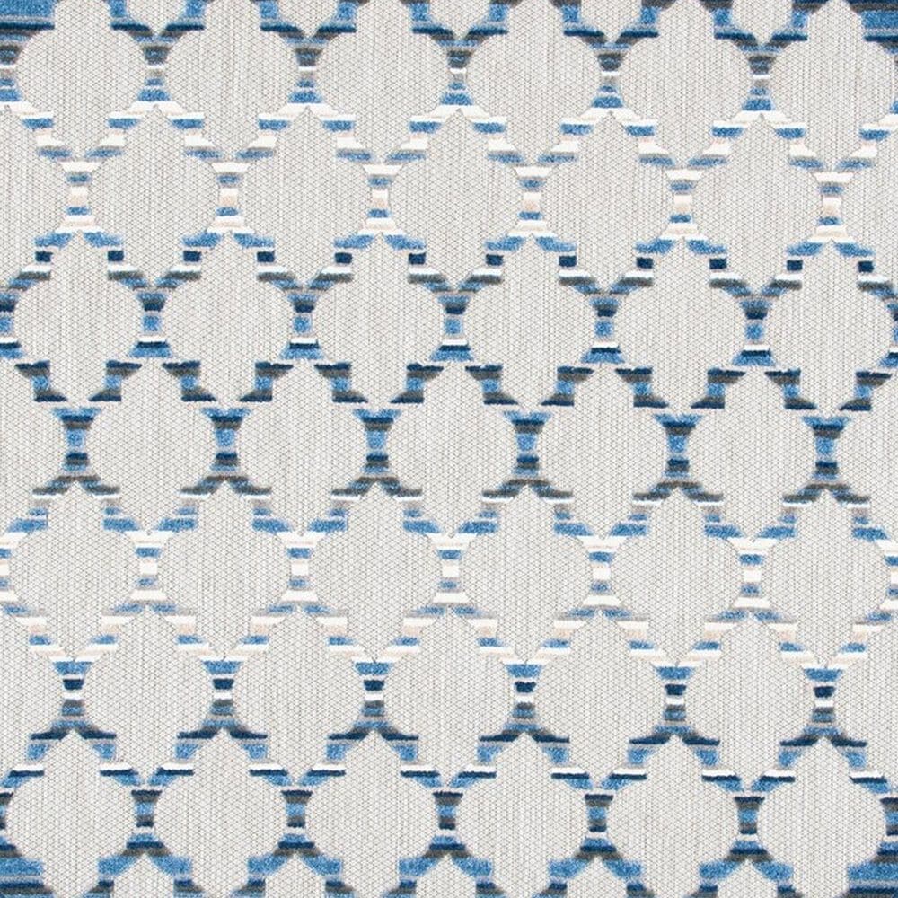 Safavieh Cabana CBN333G 6&#39;7&quot; Round Grey and Blue Indoor/Outdoor Area Performance Rug, , large