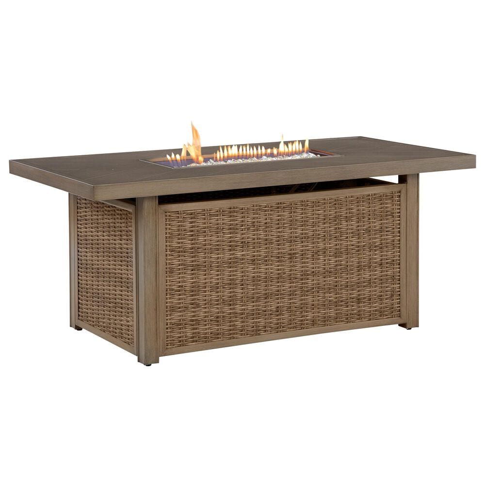 Ashley Laguna Heights Rectangular Fire Pit Table in Beige, , large