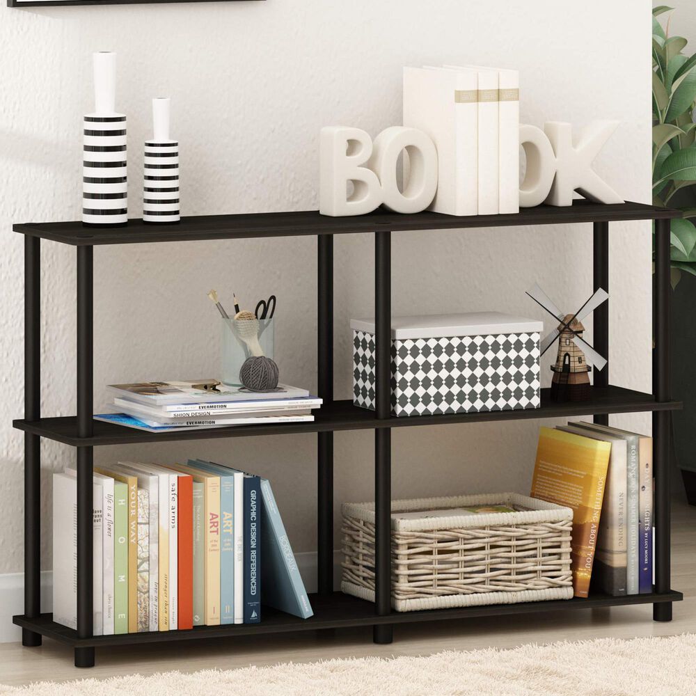 HOMLUX Turn-N-Tube 3-Tier Double Size Storage Display Rack in Espresso and Black, , large