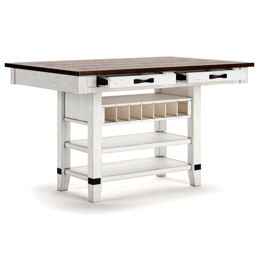 Ashley Valebeck Counter Height Table in White and Brown - Table Only, , large