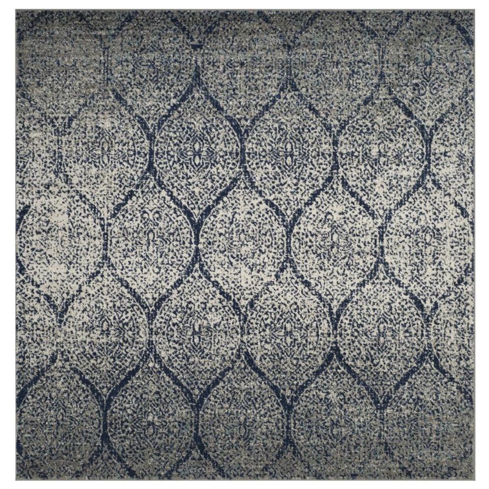 Safavieh Madison MAD604G 4&#39; Square Navy and Silver Area Rug, , large