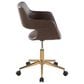 Lumisource Margarite Task Chair with Espresso Faux Leather Cushion in Gold, , large