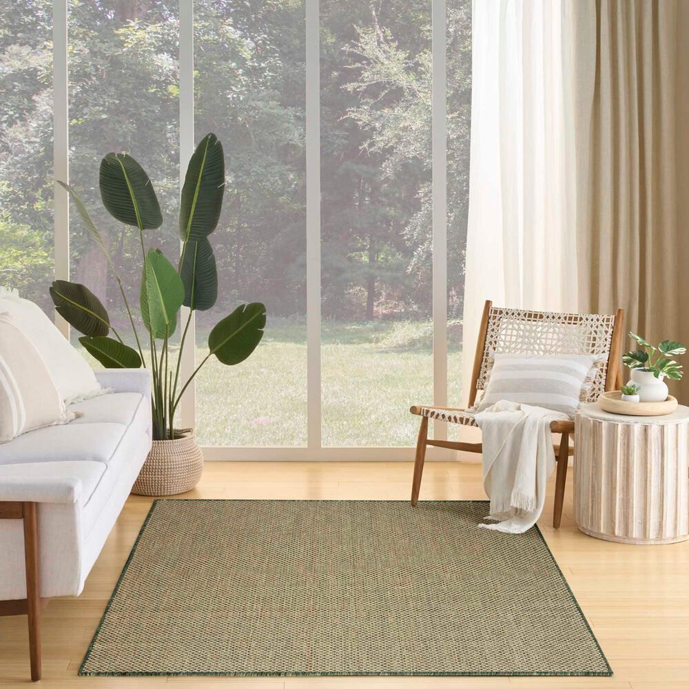 Nourison Courtyard Green 5&#39; x 7&#39; Indoor/Outdoor Area Rug, , large