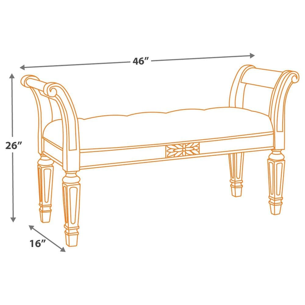 Ashley Realyn Accent Bench in Antique White, , large