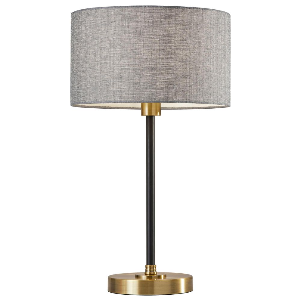 Adesso Bergen Table Lamp in Black and Antique Brass, , large
