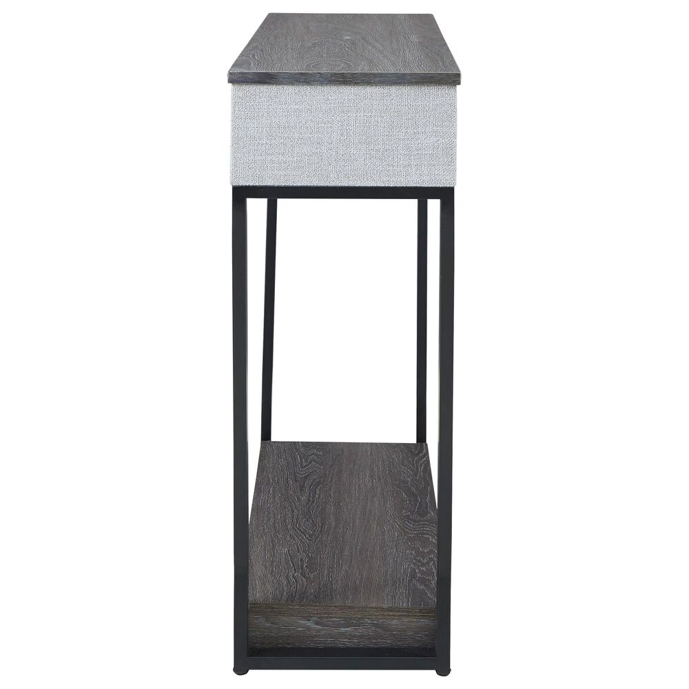 Ashley Sethlen Console Sofa Table with Speaker in Gray and Black, , large