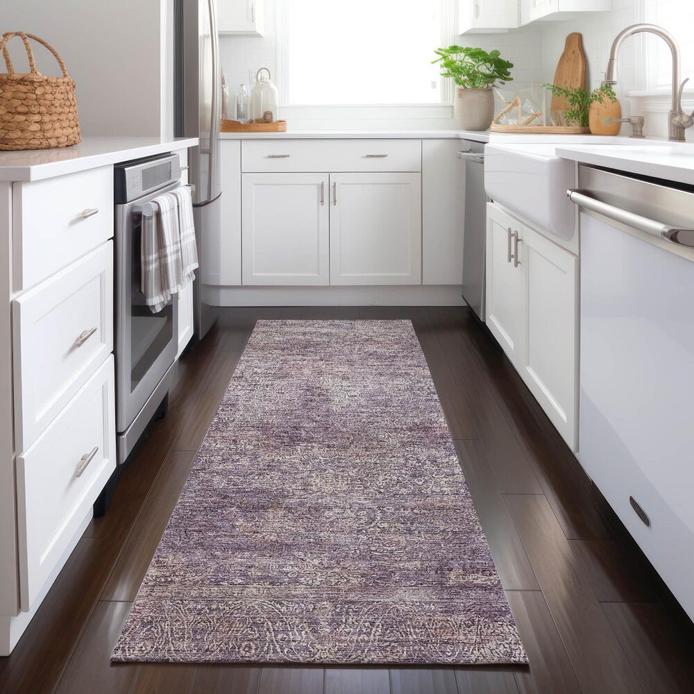 Dalyn Rug Company Burano BU10 2&#39;3&quot; x 7&#39;6&quot; Plum Indoor/Outdoor Runner, , large