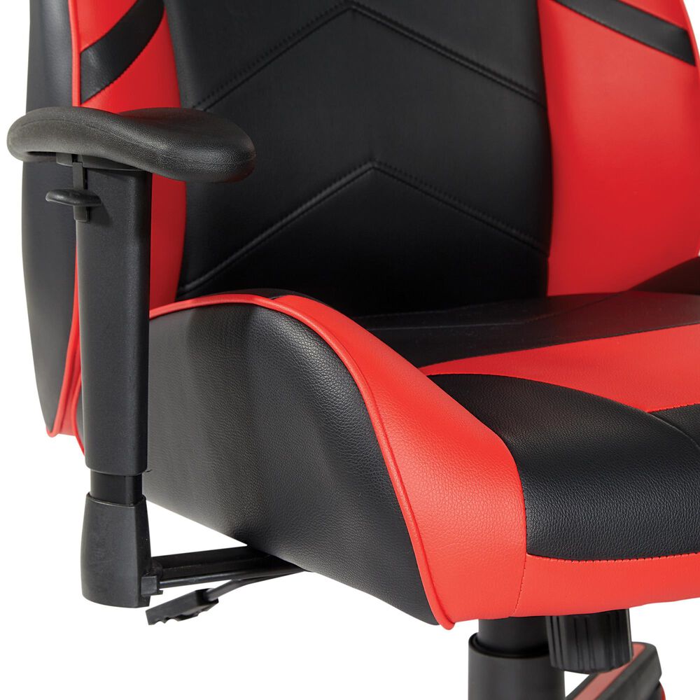 OSP Home Vapor Gaming Chair in Black and Red, , large