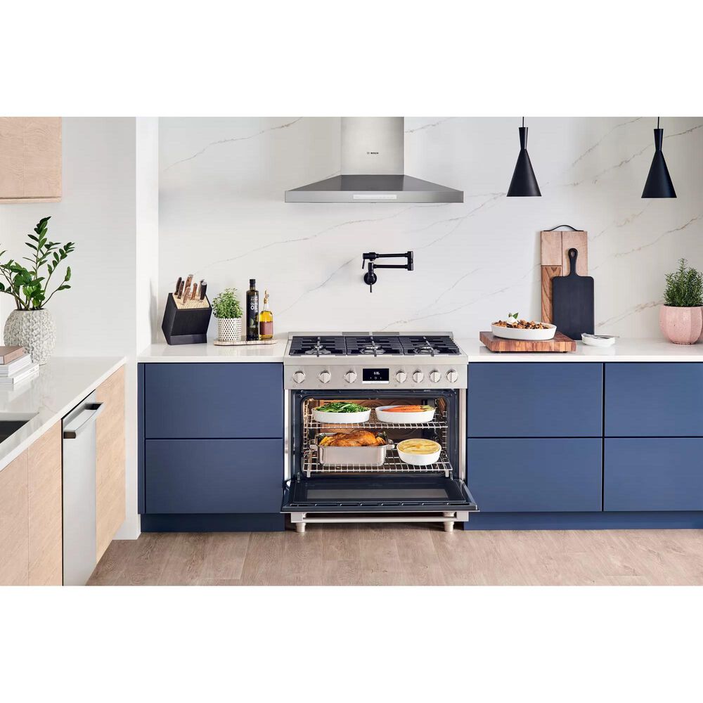 Bosch 36&quot; Freestanding Dual Fuel Range in Stainless Steel, , large