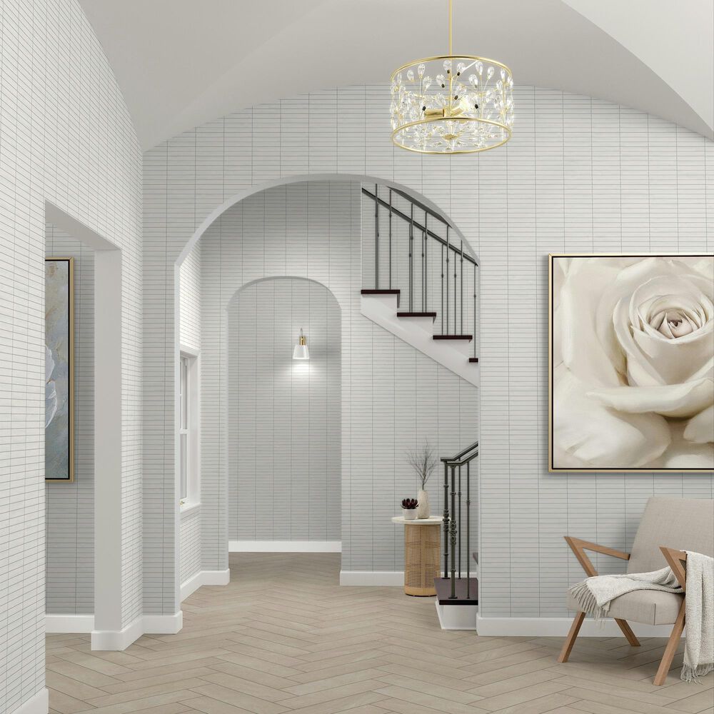 Dal-Tile Artcrafted Coconut 1&quot; x 6&quot; Straight Joint on 11.5&quot; x 9.75&quot; Glazed Ceramic Mosaic Sheet, , large