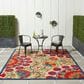 Nourison Aloha Floral 7"10" x 10"6" Red and Multicolor Indoor/Outdoor Area Rug, , large