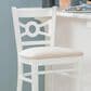 Linon Home Decor Teresa Bar Stool with Gray Cushion in White (Set of 2), , large
