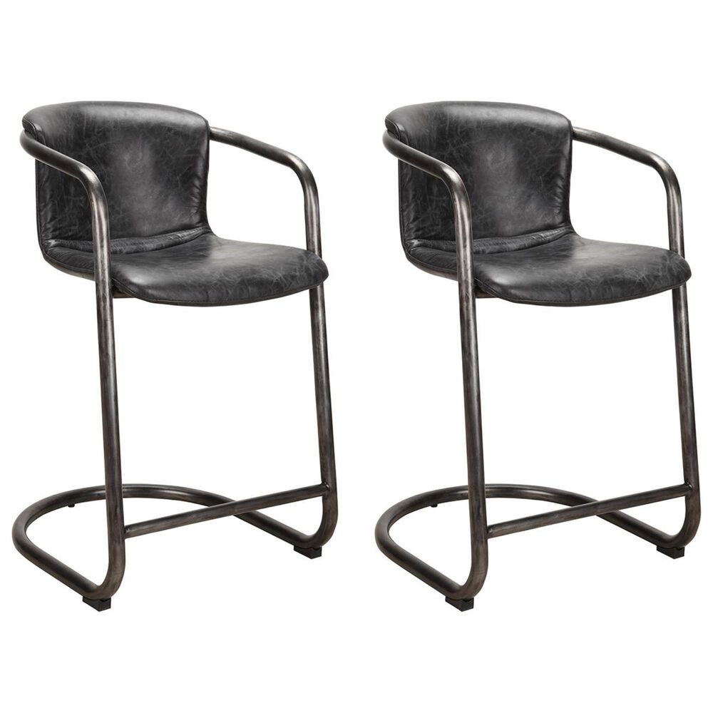 Moe"s Home Collection Freeman Counter Stool in Black SET OF TWO, , large