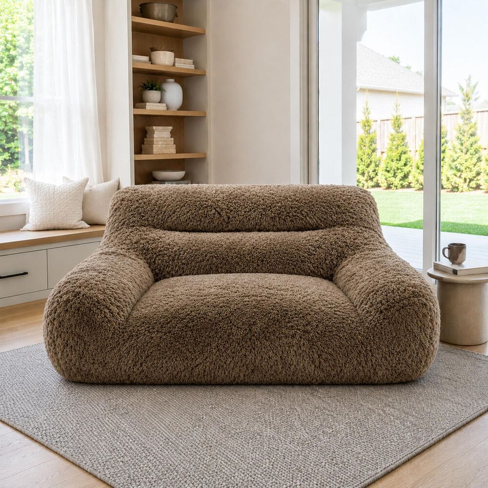 Hearth and Haven Stationary Sofa in Dark Brown, , large