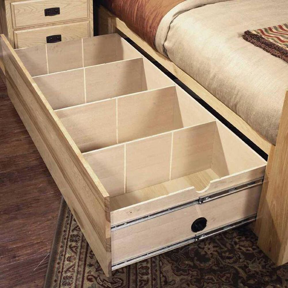 A-America Amish Highlands Queen Storage Bed in Natural Finish, , large