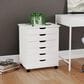 Linon Home Decor Cary 6-Drawer Wide Rolling Cart in White Wash, , large
