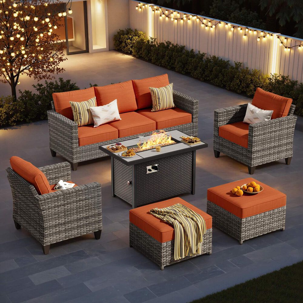 HOMLUX 6-Piece Patio Set in Orange, , large