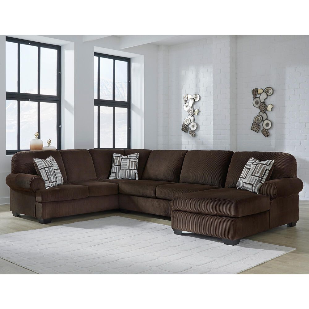 ASHLEY Kimlee 3-Piece Stationary Right Arm Facing Sectional with Chaise in Chocolate, , large