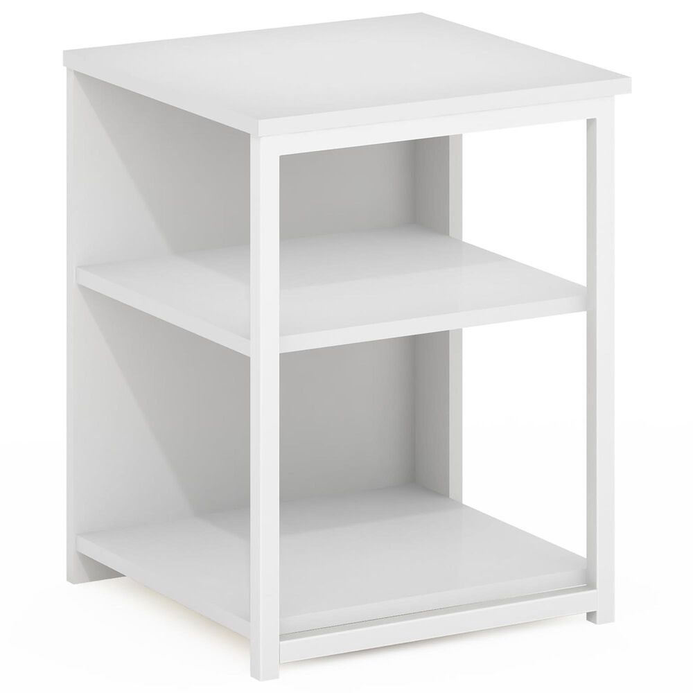 HOMLUX Camnus 3-Tier End Table in White, , large