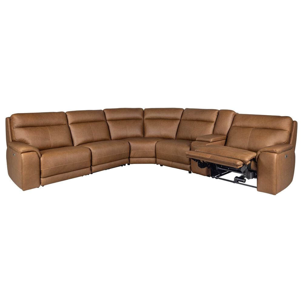 Simon Li 6-Piece Leather Power Reclining Sectional, , large