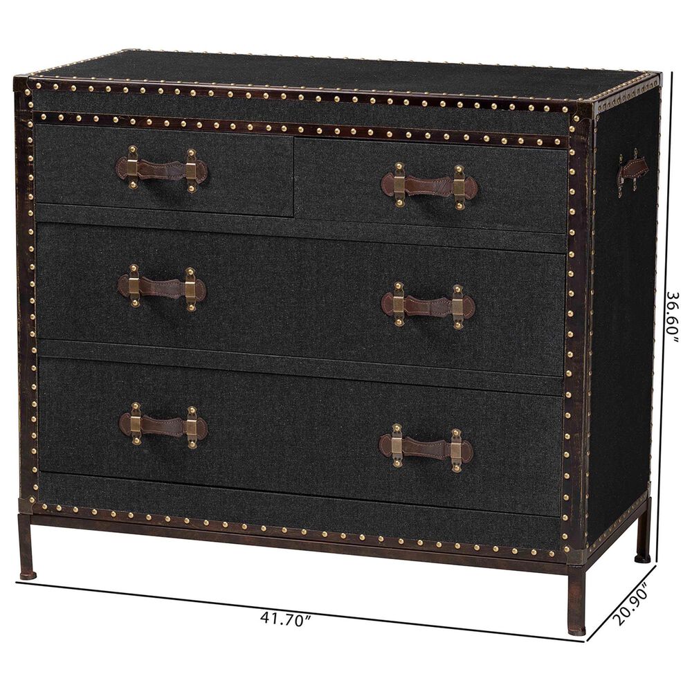 Baxton Studio Benton 4-Drawer Storage Cabinet in Black, , large