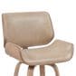 Armen Living Tyler Swivel Counter Stool with Vintage Brown Cushion in White Washed, , large