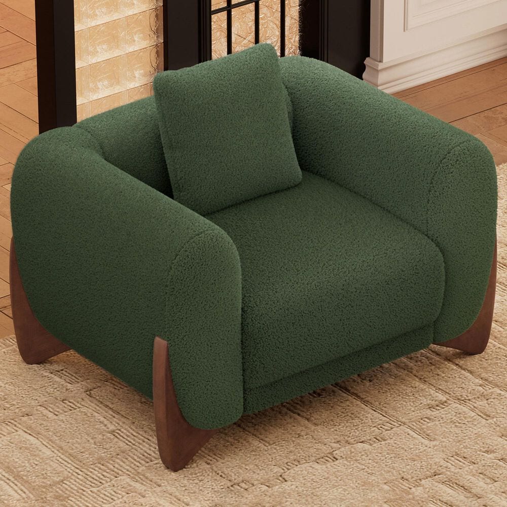 Morden Fort Cloud Boucle Arm Chair in Green, , large
