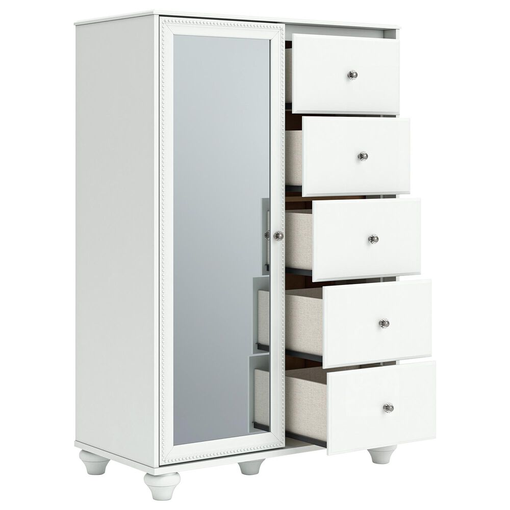 Ashley Kozlani 5-Piece Twin Panel Bedroom Set in Matte White, , large