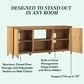 Walker Edison Flynn Scandinavian 58" TV Stand in English Oak, , large