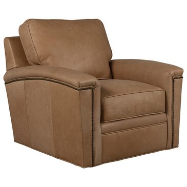 Bradington-Young Oliver Leather Swivel Chair in Tan, , large