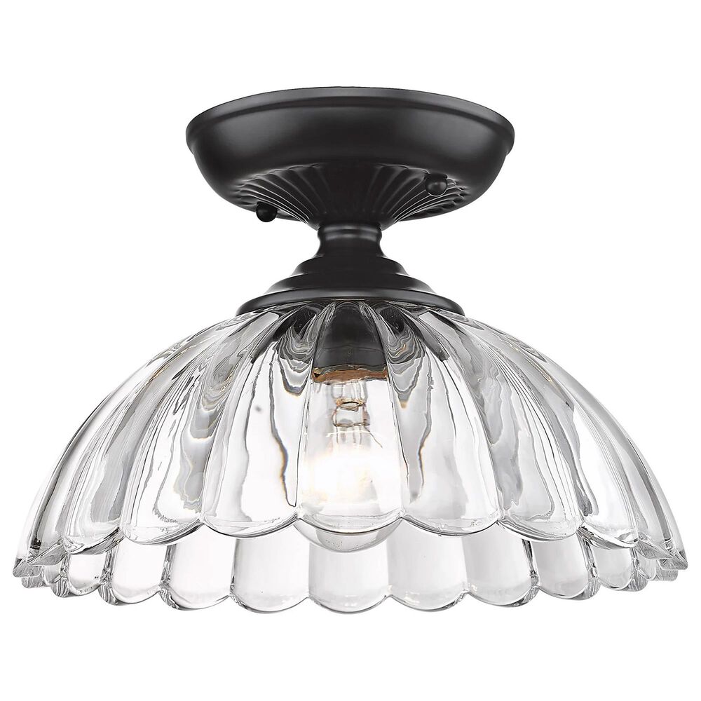 Golden Lighting Audra 1-Light Semi-Flush in Matte Black, , large