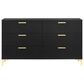 Pacific Landing Kendall 4-Piece Queen Upholstered Bedroom Set in Black and Gold, , large